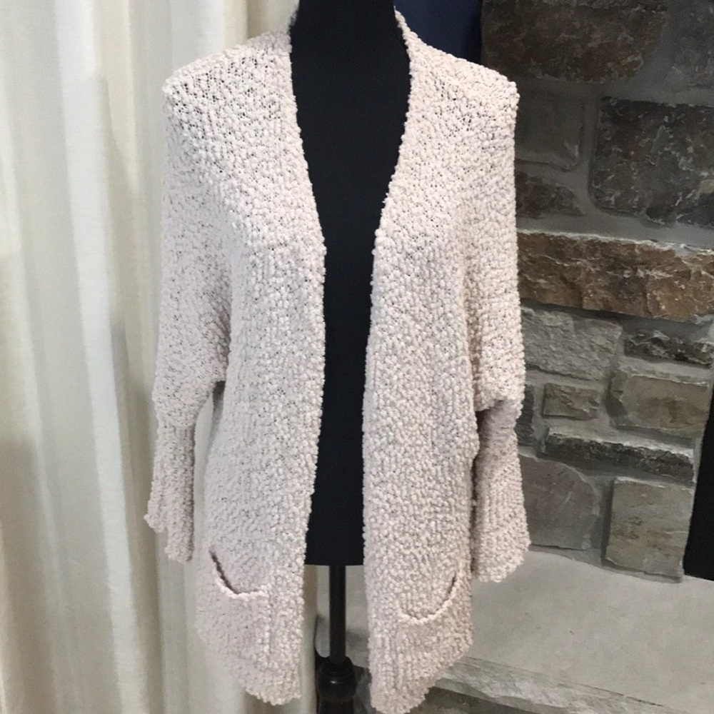 Hope Horizon Women's Open-Front Knit Cardigan, Large, Pale Pink